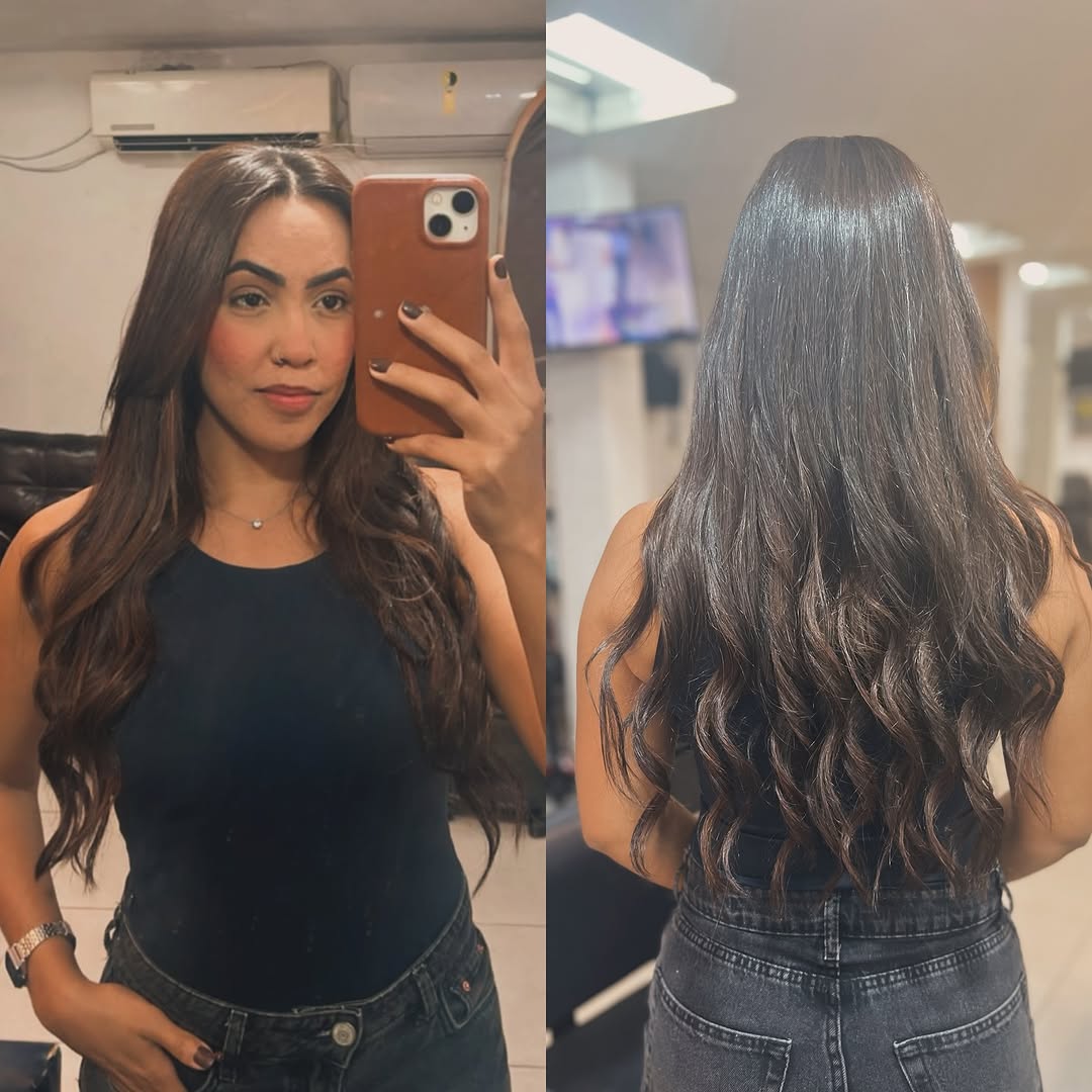 Antes e depois 1 — transformação Mega Hair PT